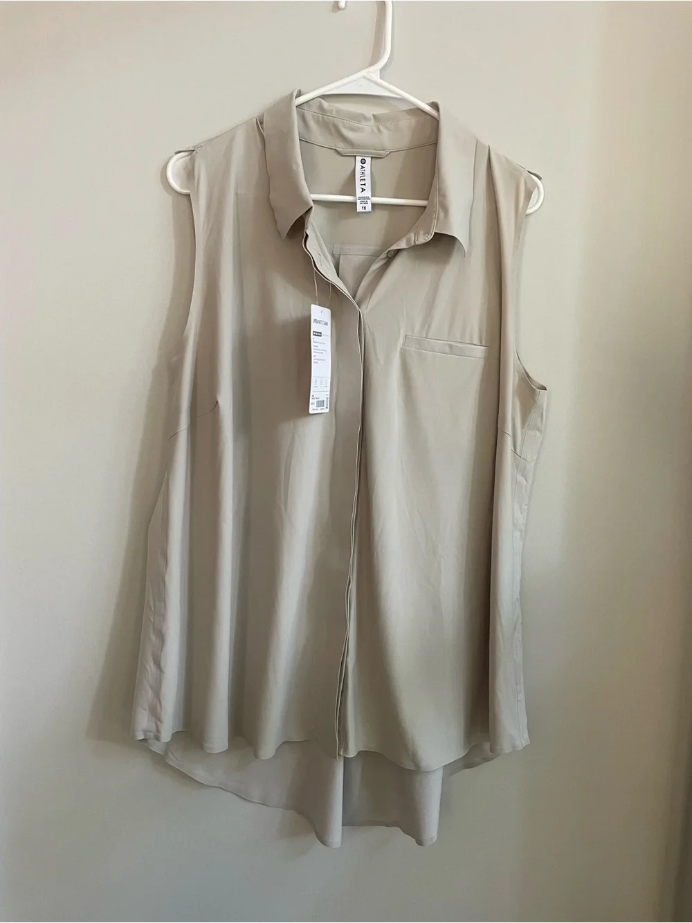 NWT Athleta Urbanite Tank Beige Cream XL